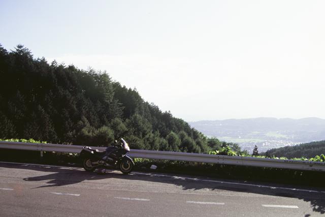 a road from lake Misuzu to center of Matsumoto